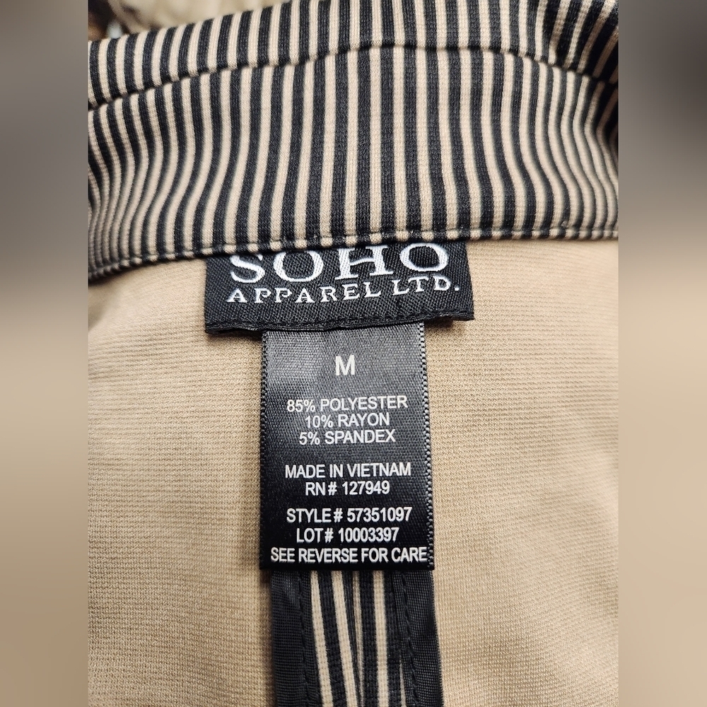 Soho Apparel Black and Tan Stripped Tailored Blazer Size M - Picture 9 of 12